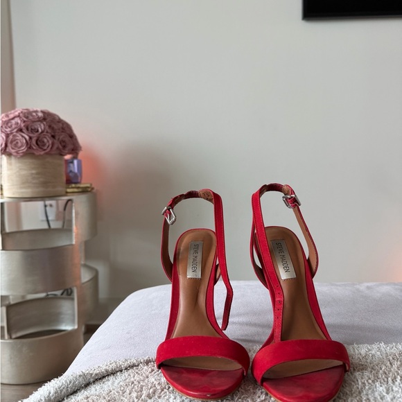 Steve Madden Strappy Red Heels - Picture 2 of 8